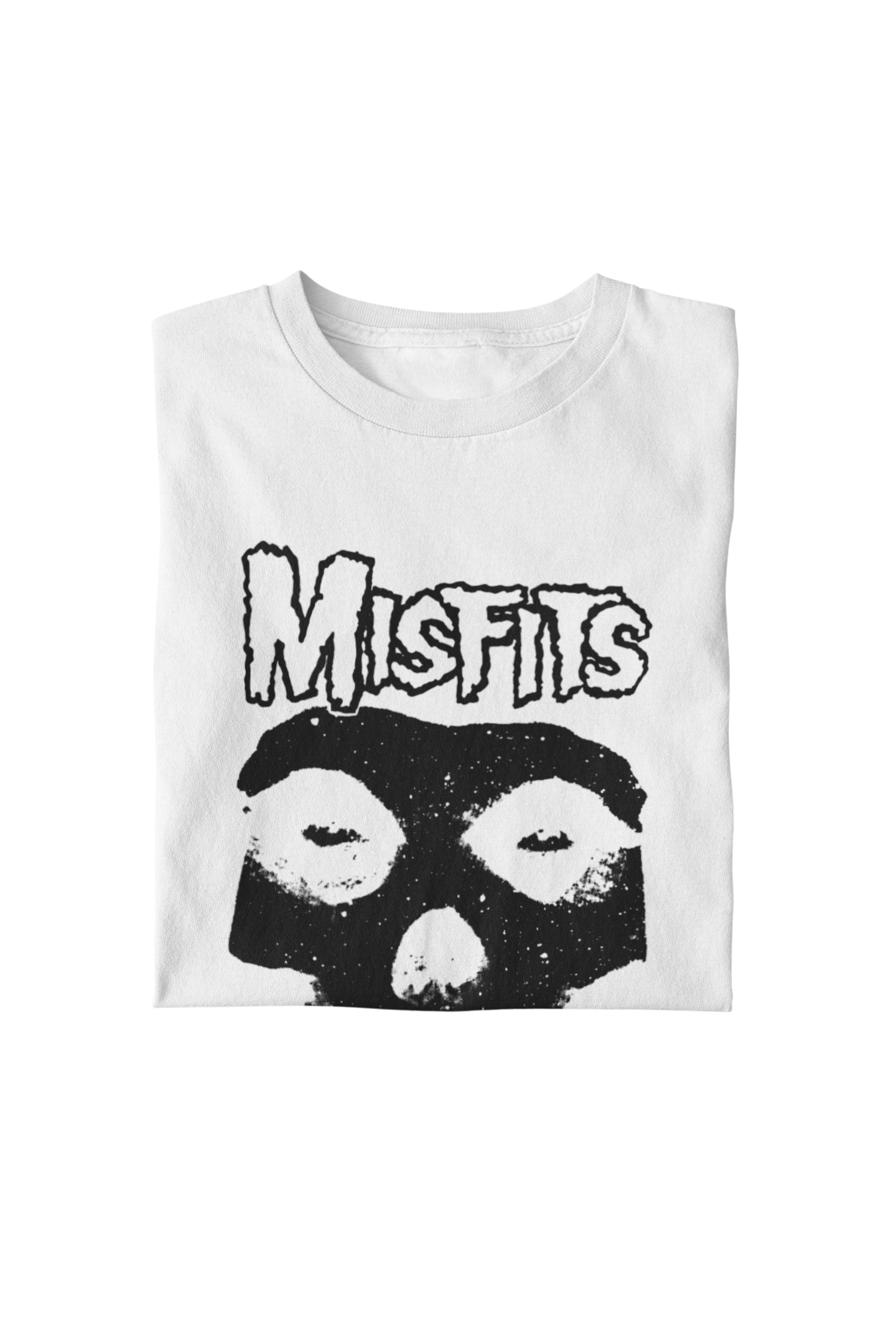 MerchMoment Misfits - Black Skull T-Shirt White