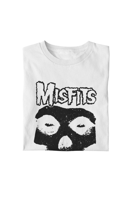 MerchMoment Misfits - Black Skull T-Shirt White