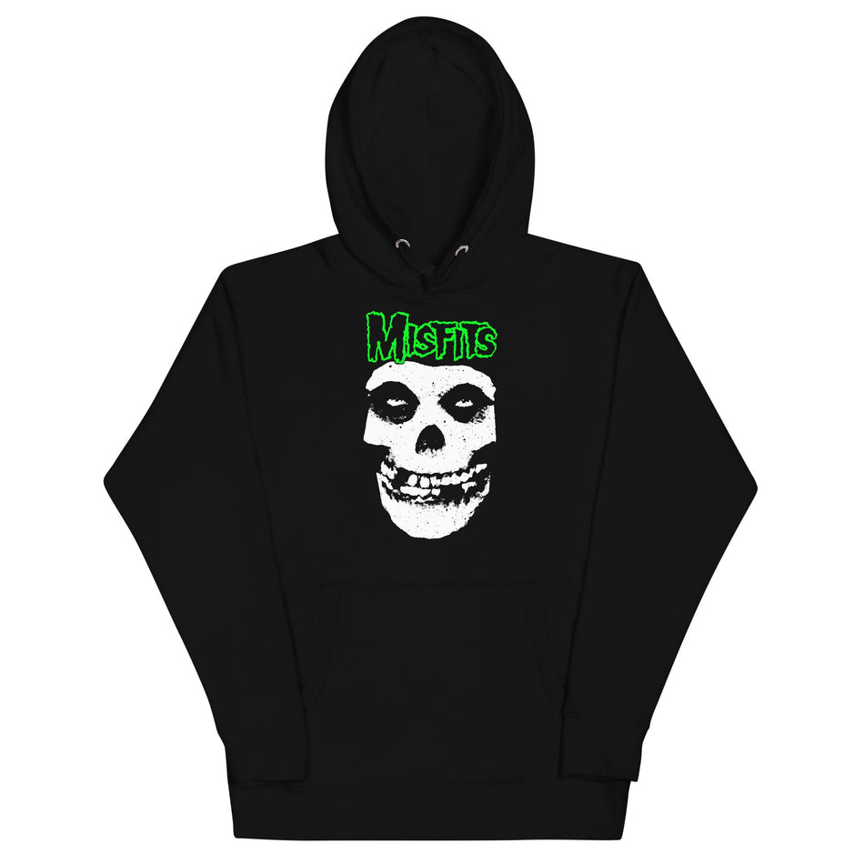MerchMoment Misfits - Green Skull Hoodie Black