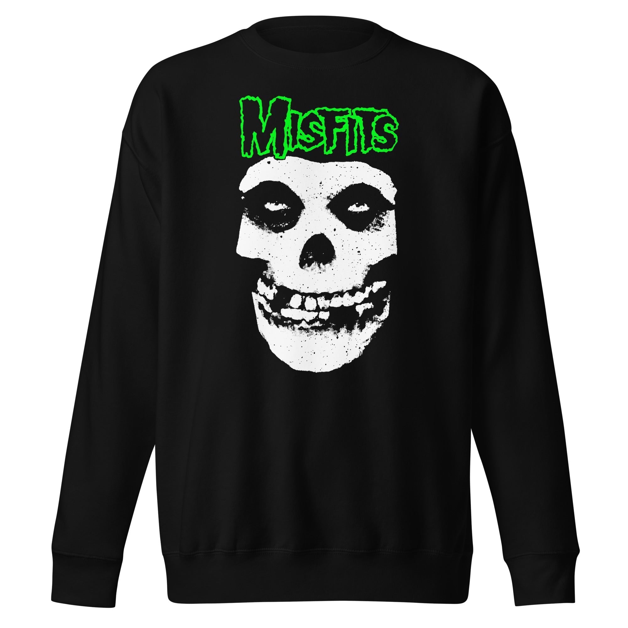 MerchMoment Misfits - Green Skull Sweatshirt Black