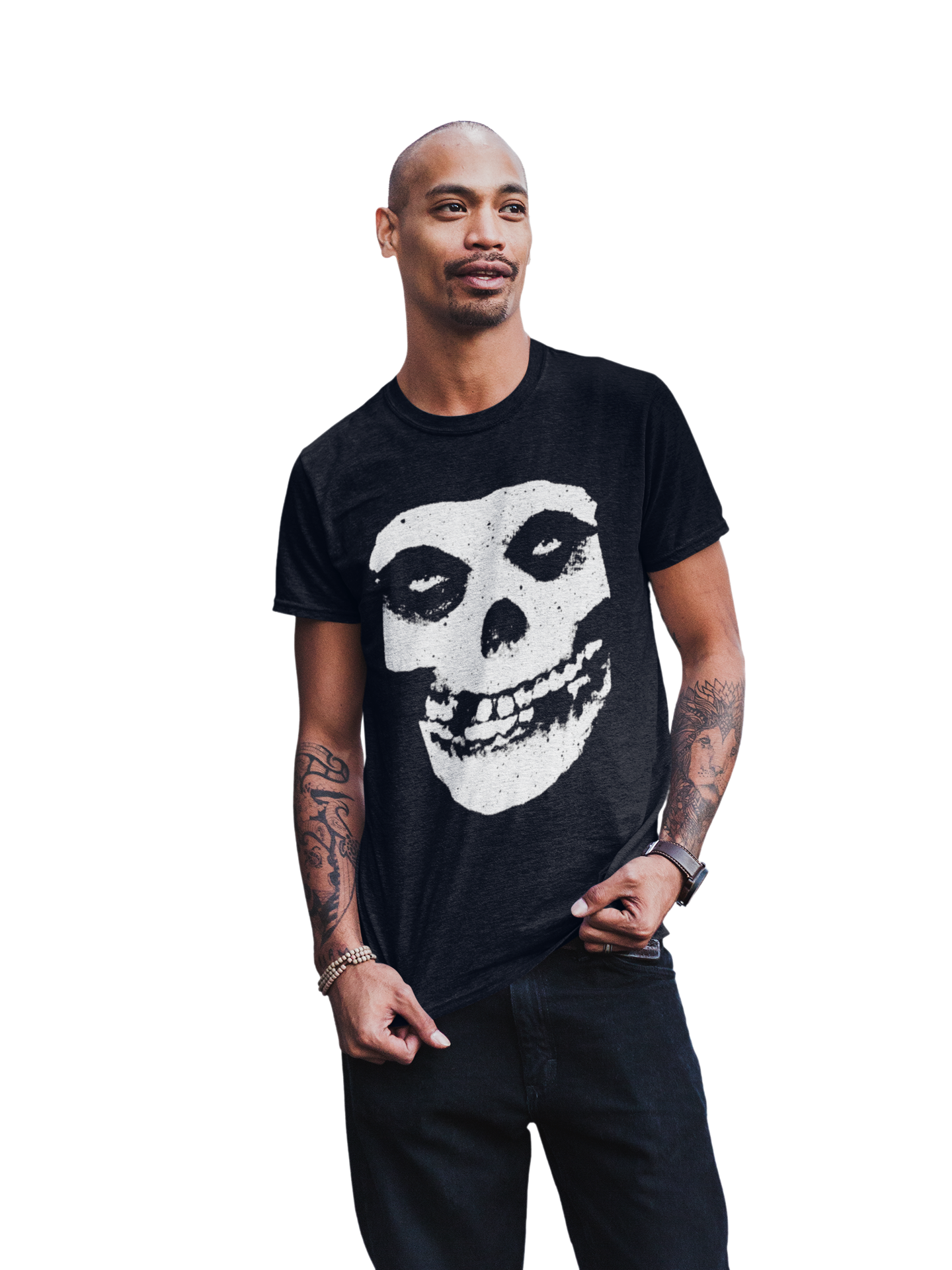 MerchMoment Misfits - Large Skull T-Shirt Black