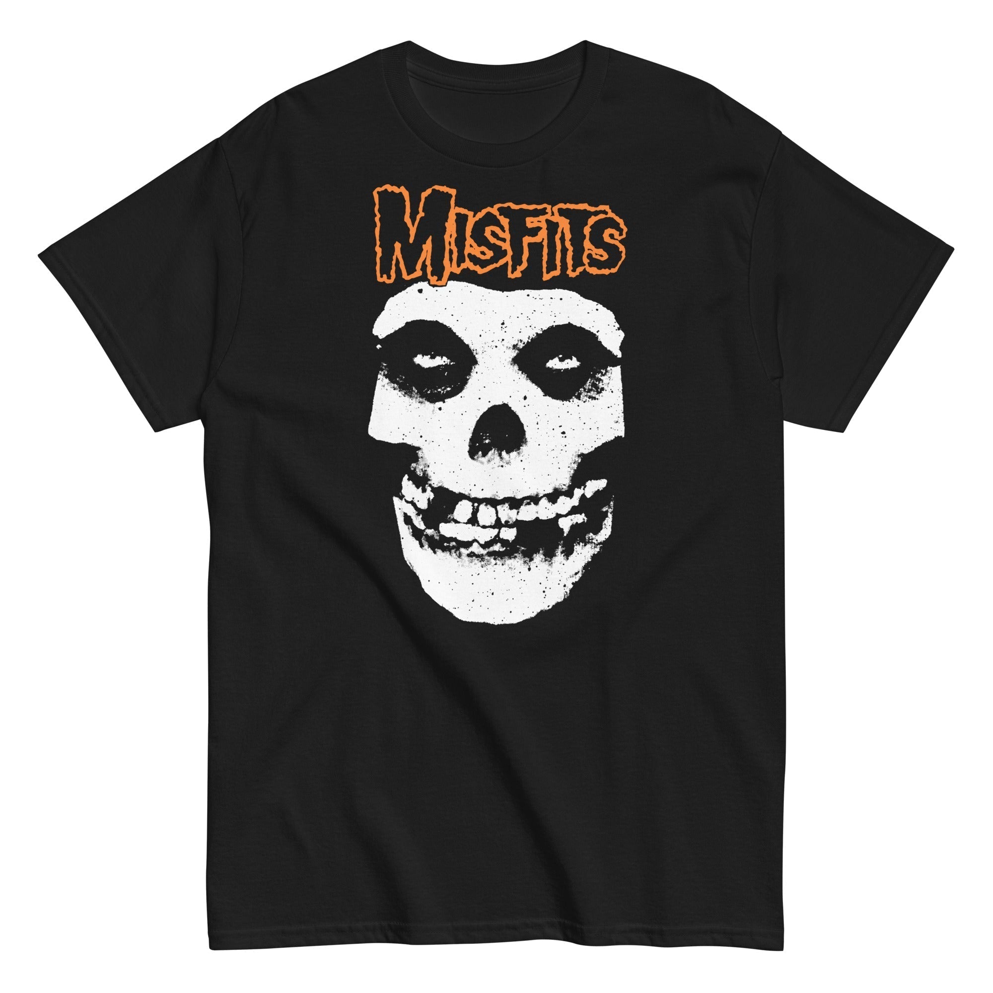 MerchMoment Misfits - Orange Skull T-Shirt Black