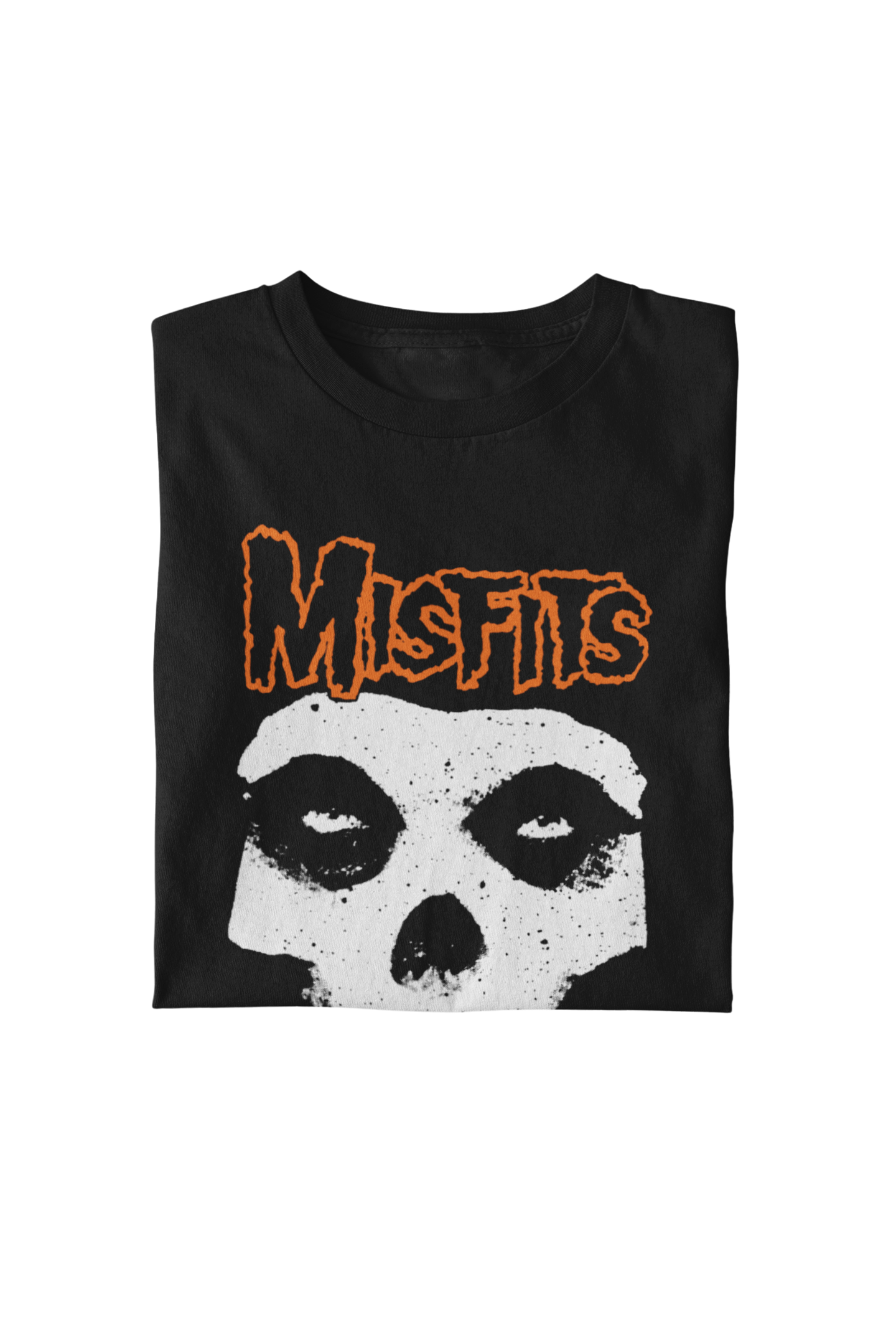 MerchMoment Misfits - Orange Skull T-Shirt Black
