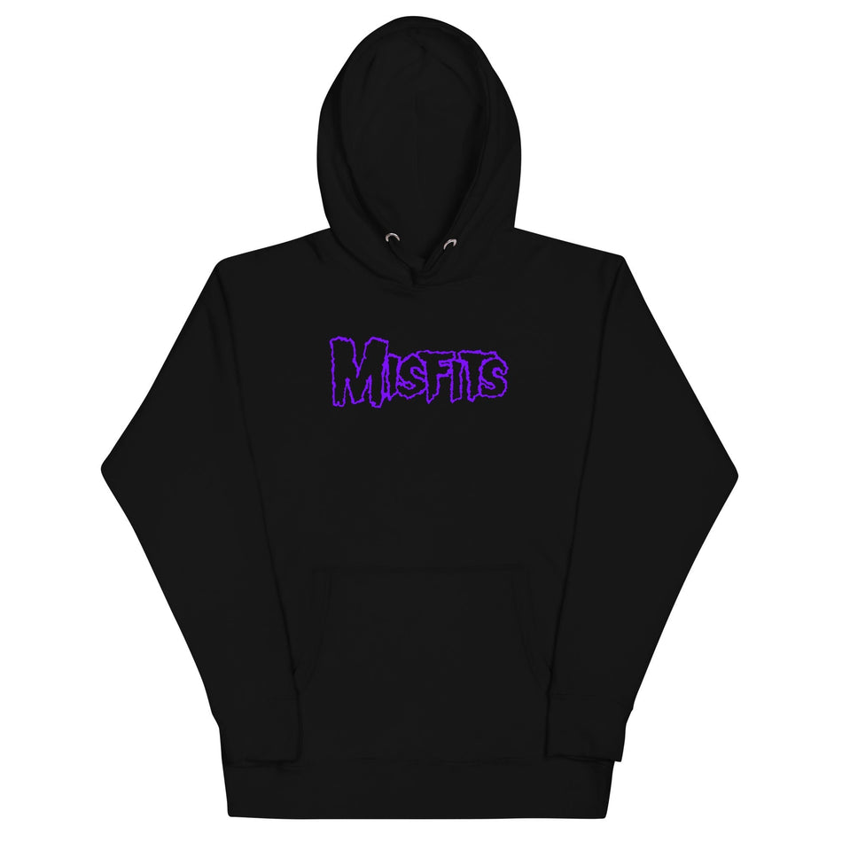 MerchMoment Misfits - Purple Drip Logo Hoodie Black