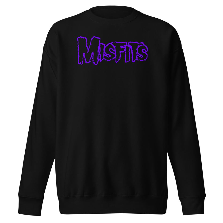 MerchMoment Misfits - Purple Drip Logo Sweatshirt Black