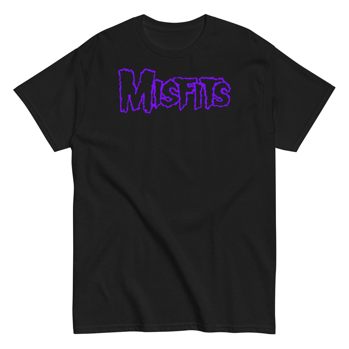 MerchMoment Misfits - Purple Drip Logo T-Shirt Black