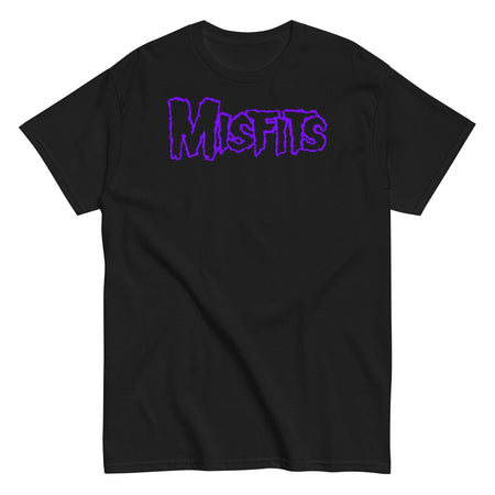 MerchMoment Misfits - Purple Drip Logo T-Shirt Black