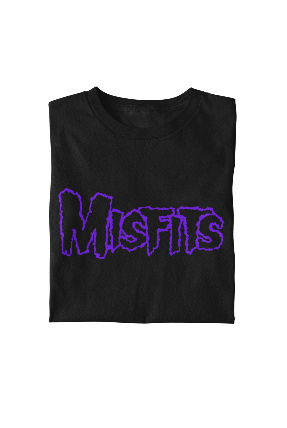 MerchMoment Misfits - Purple Drip Logo T-Shirt Black