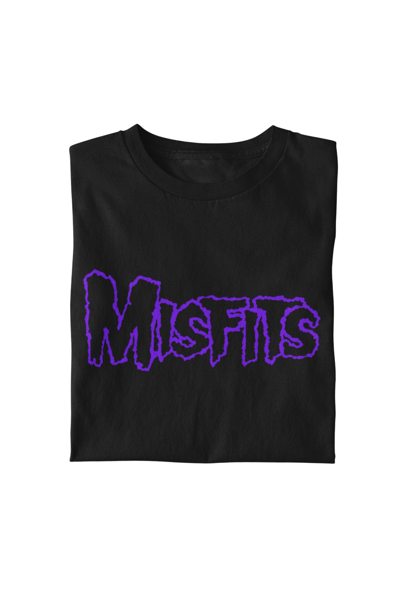MerchMoment Misfits - Purple Drip Logo T-Shirt Black