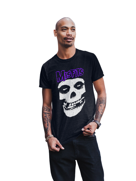 MerchMoment Misfits - Purple Skull T-Shirt Black