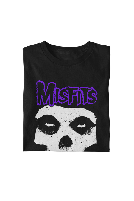 MerchMoment Misfits - Purple Skull T-Shirt Black