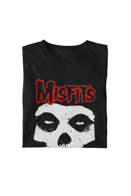 MerchMoment Misfits - Red Skull T-Shirt Black