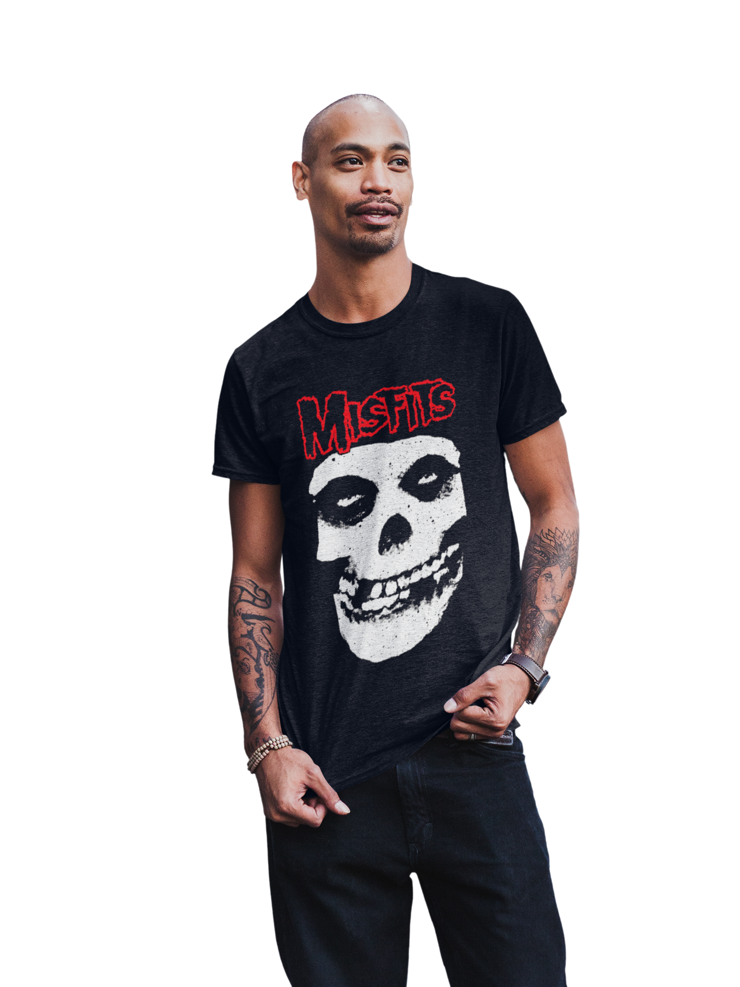 MerchMoment Misfits - Red Skull T-Shirt Black