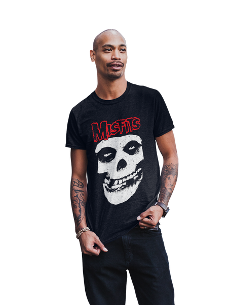 MerchMoment Misfits - Red Skull T-Shirt Black