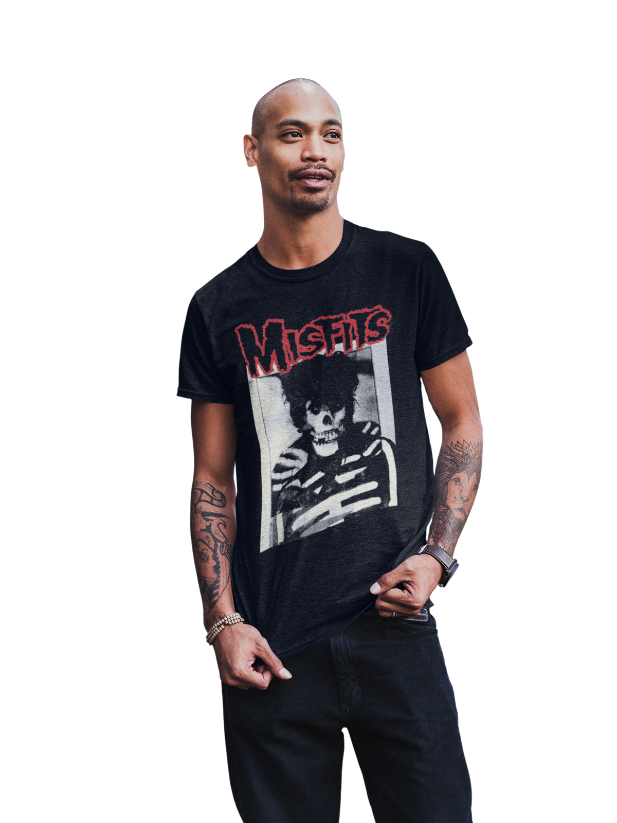 MerchMoment Misfits - Skull Hair T-Shirt Black