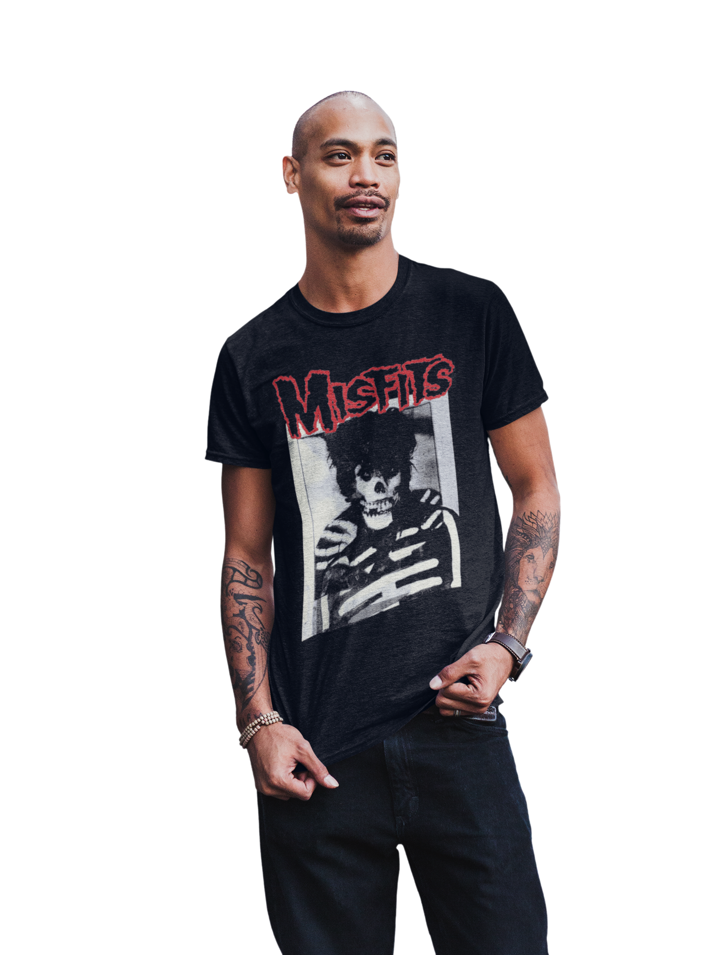 MerchMoment Misfits - Skull Hair T-Shirt Black