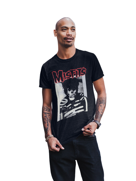 MerchMoment Misfits - Skull Hair T-Shirt Black