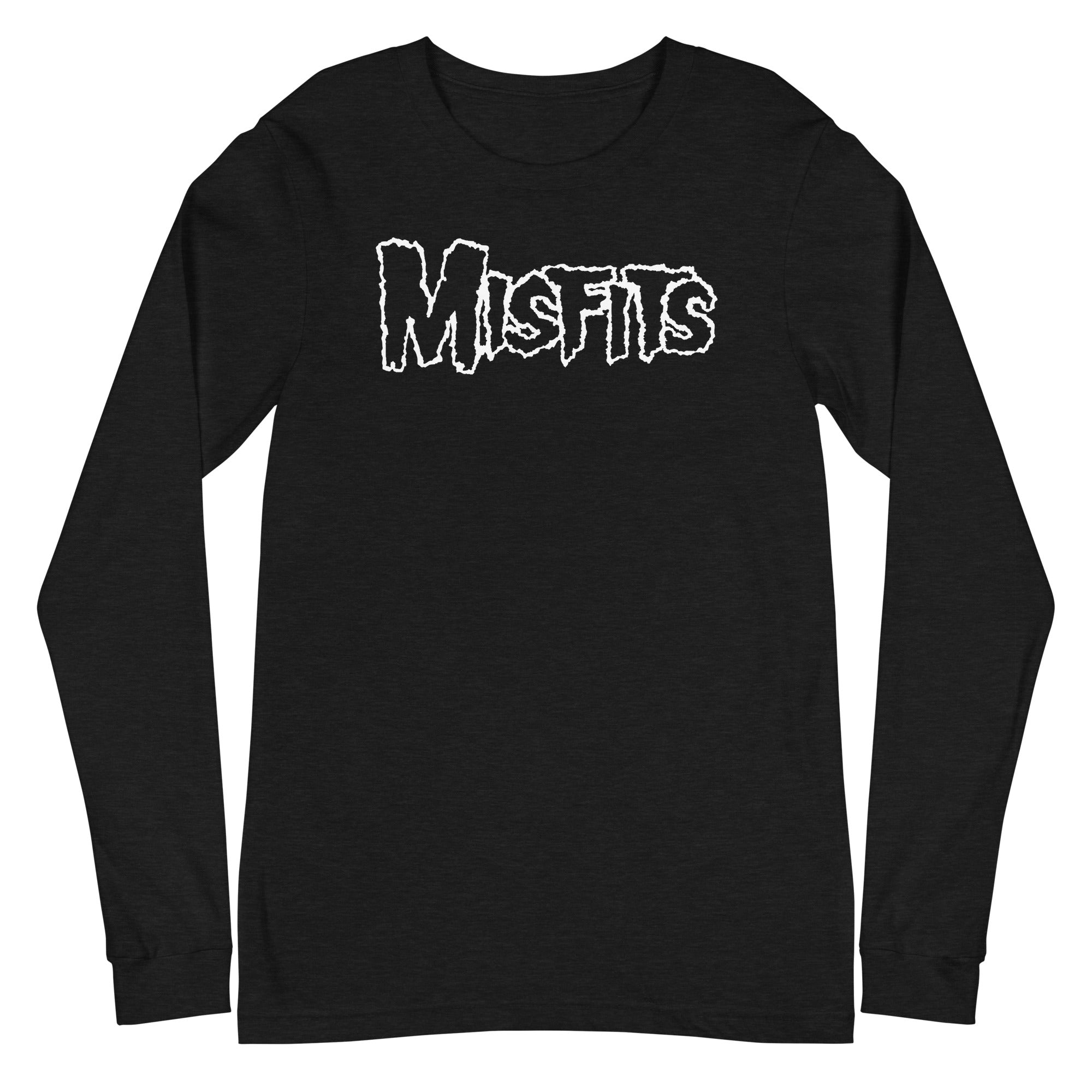MerchMoment Misfits - White Drip Logo Long Sleeve T-Shirt Black