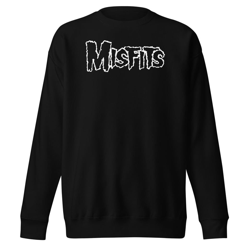 MerchMoment Misfits - White Drip Logo Sweatshirt Black