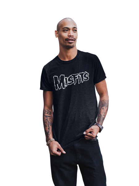 MerchMoment Misfits - White Drip Logo T-Shirt Black