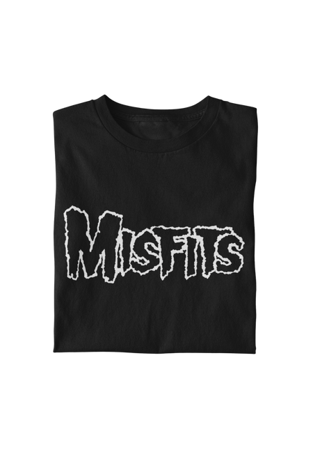 MerchMoment Misfits - White Drip Logo T-Shirt Black