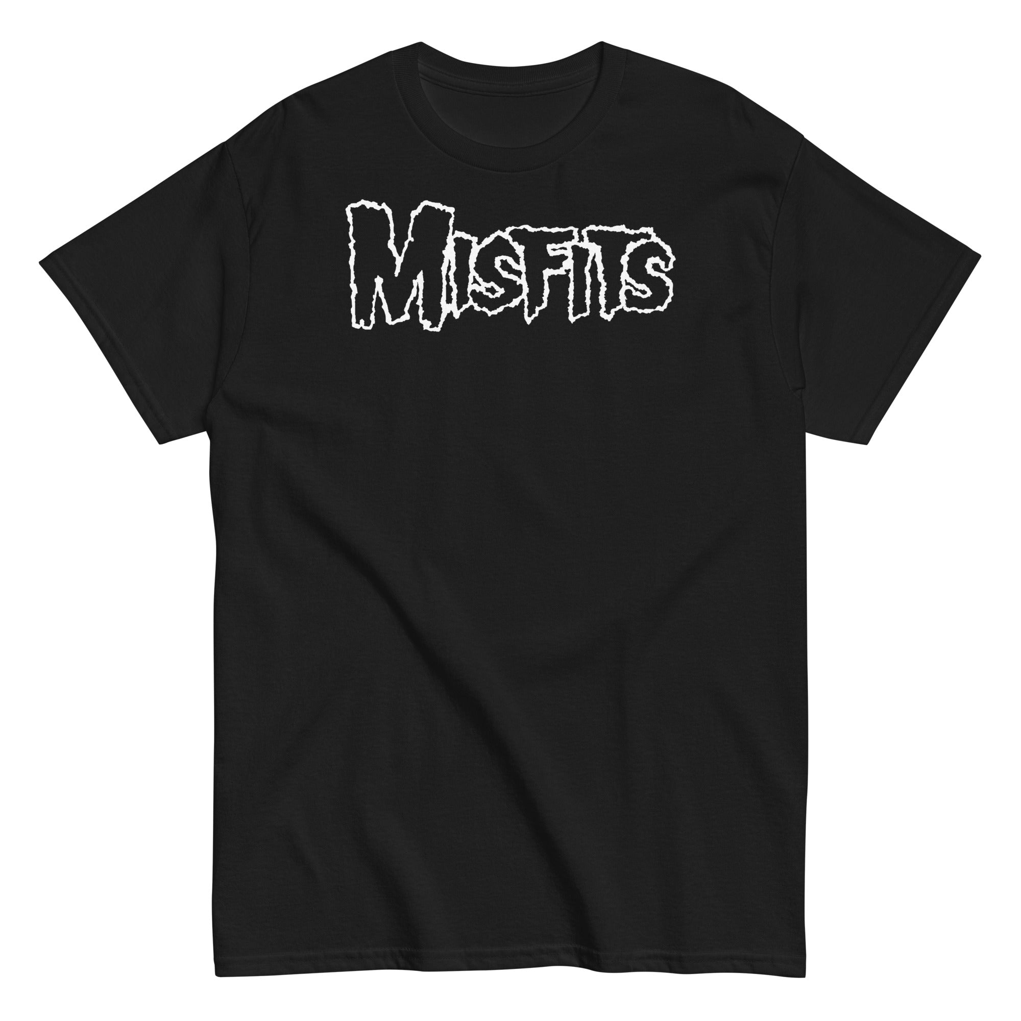 MerchMoment Misfits - White Drip Logo T-Shirt Black