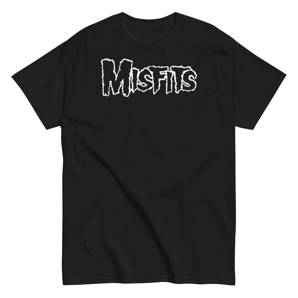 MerchMoment Misfits - White Drip Logo T-Shirt Black