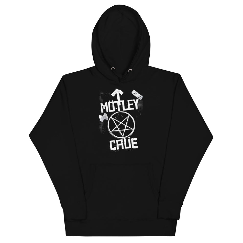 MerchMoment Motley Crue - Black and White Logo Hoodie Black