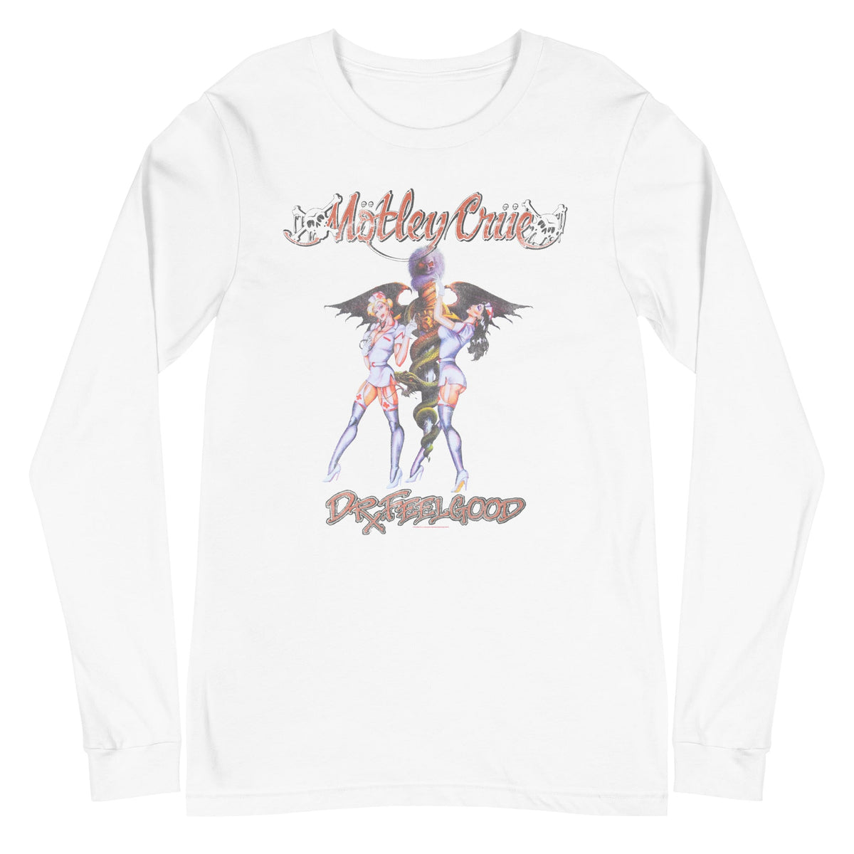 MerchMoment Motley Crue - Dr. Feelgood Long Sleeve T-Shirt White