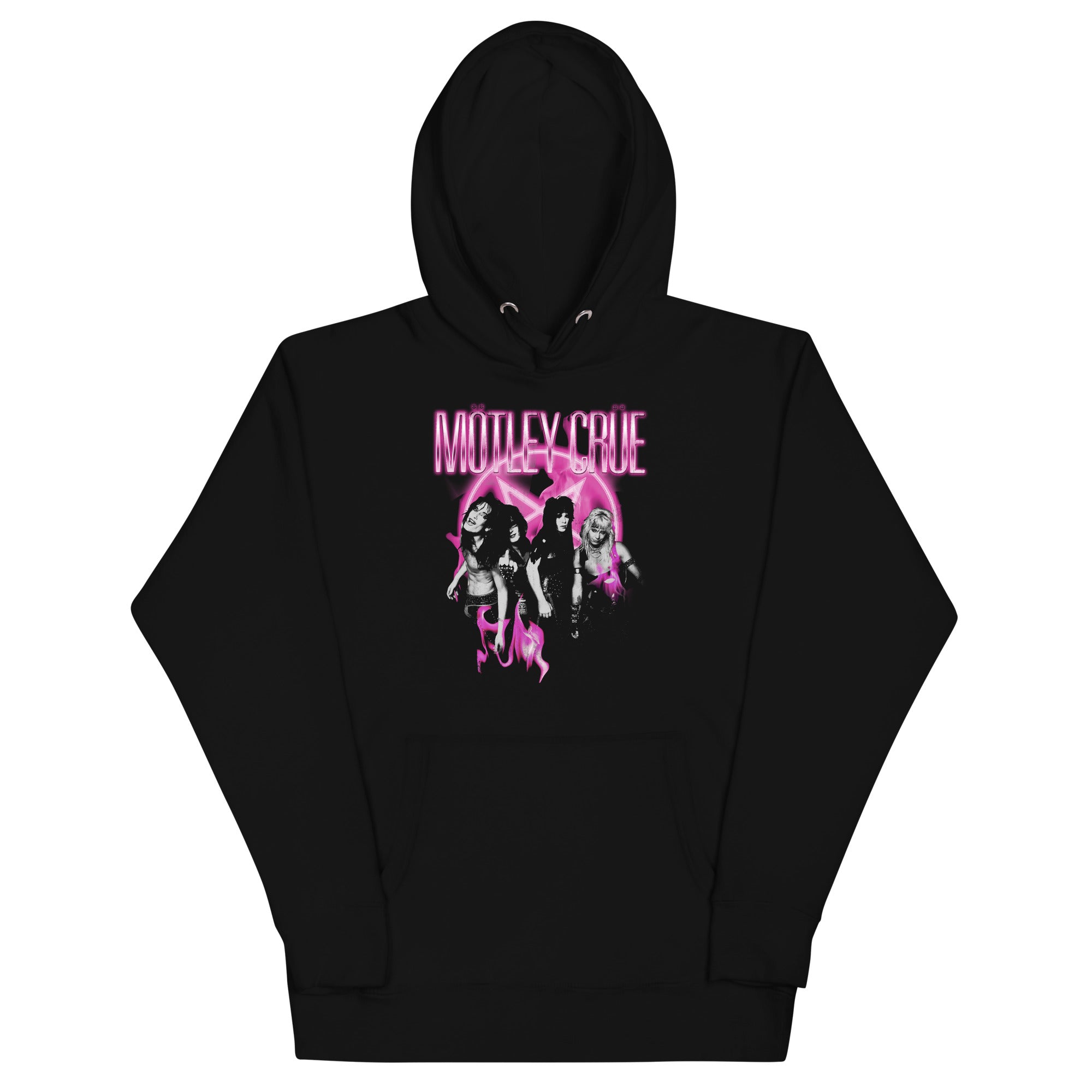MerchMoment Motley Crue - Neon Pink Hoodie Black