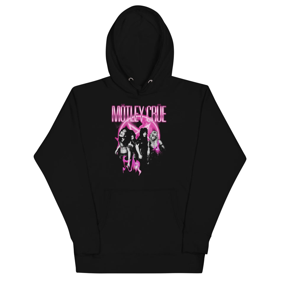 MerchMoment Motley Crue - Neon Pink Hoodie Black
