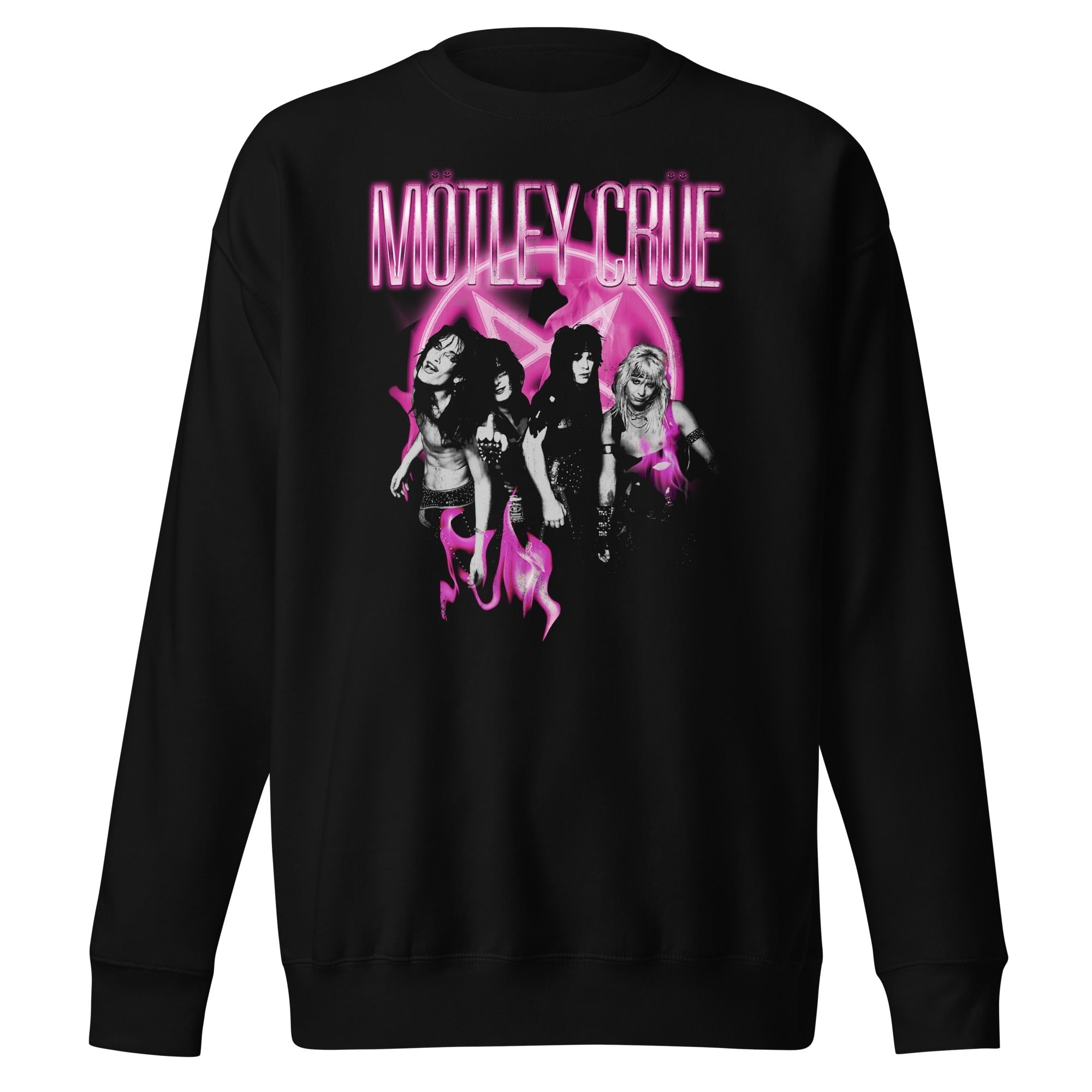 MerchMoment Motley Crue - Neon Pink Sweatshirt Black