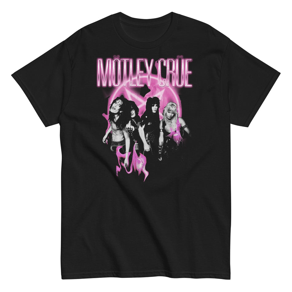 MerchMoment Motley Crue - Neon Pink T-Shirt Black