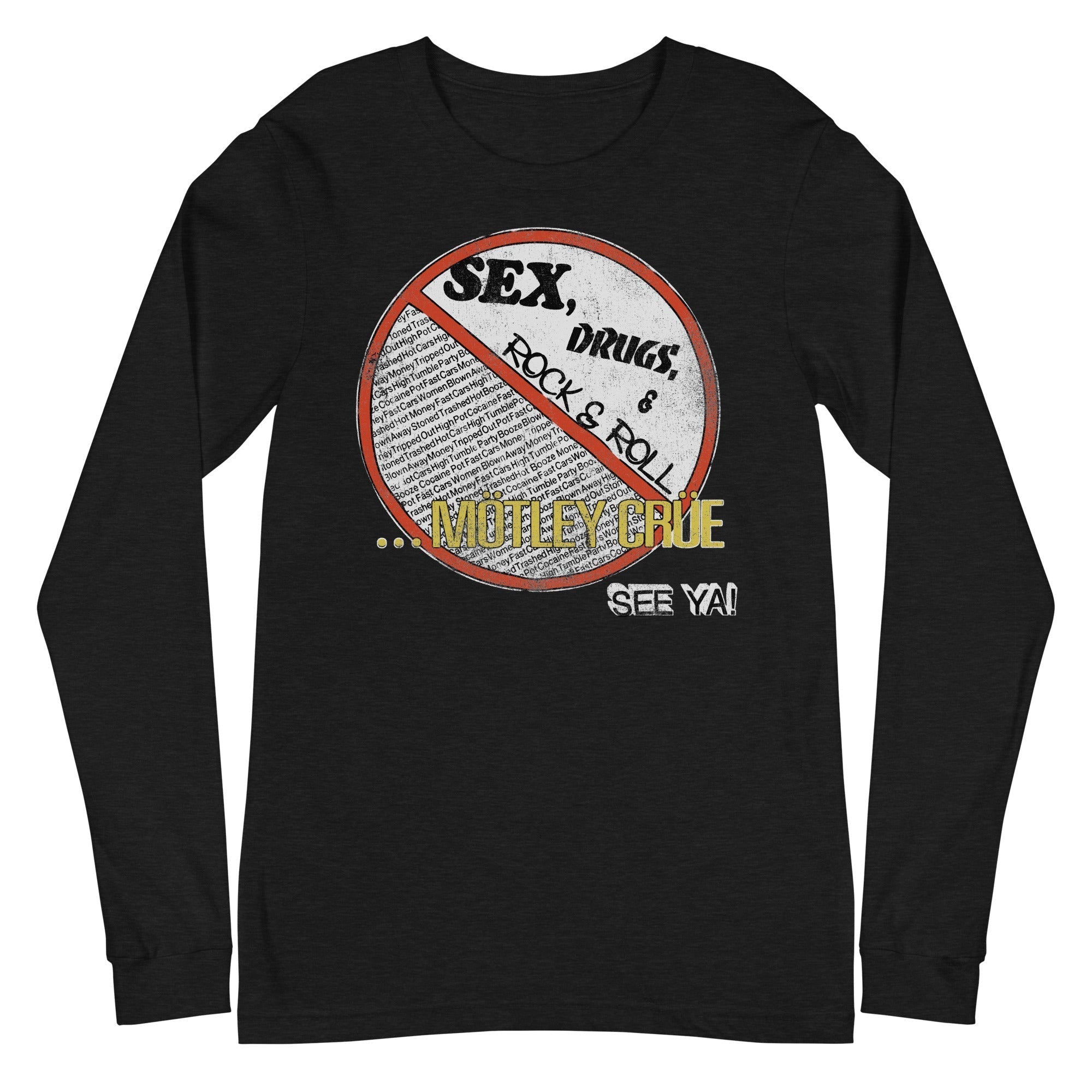 MerchMoment Motley Crue - No Fun Tour '84 Long Sleeve T-Shirt Black