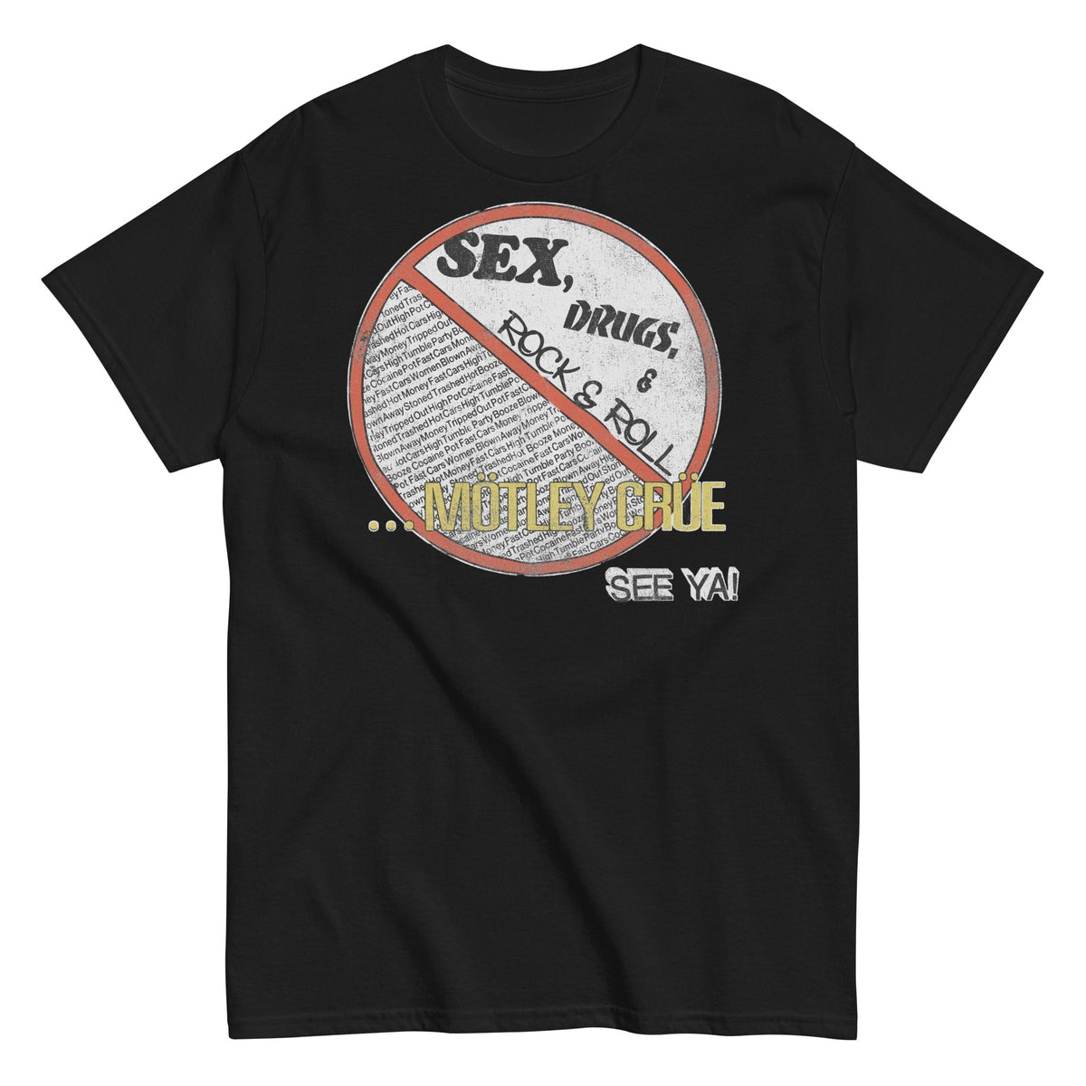 MerchMoment Motley Crue - No Fun Tour '84 T-Shirt Black