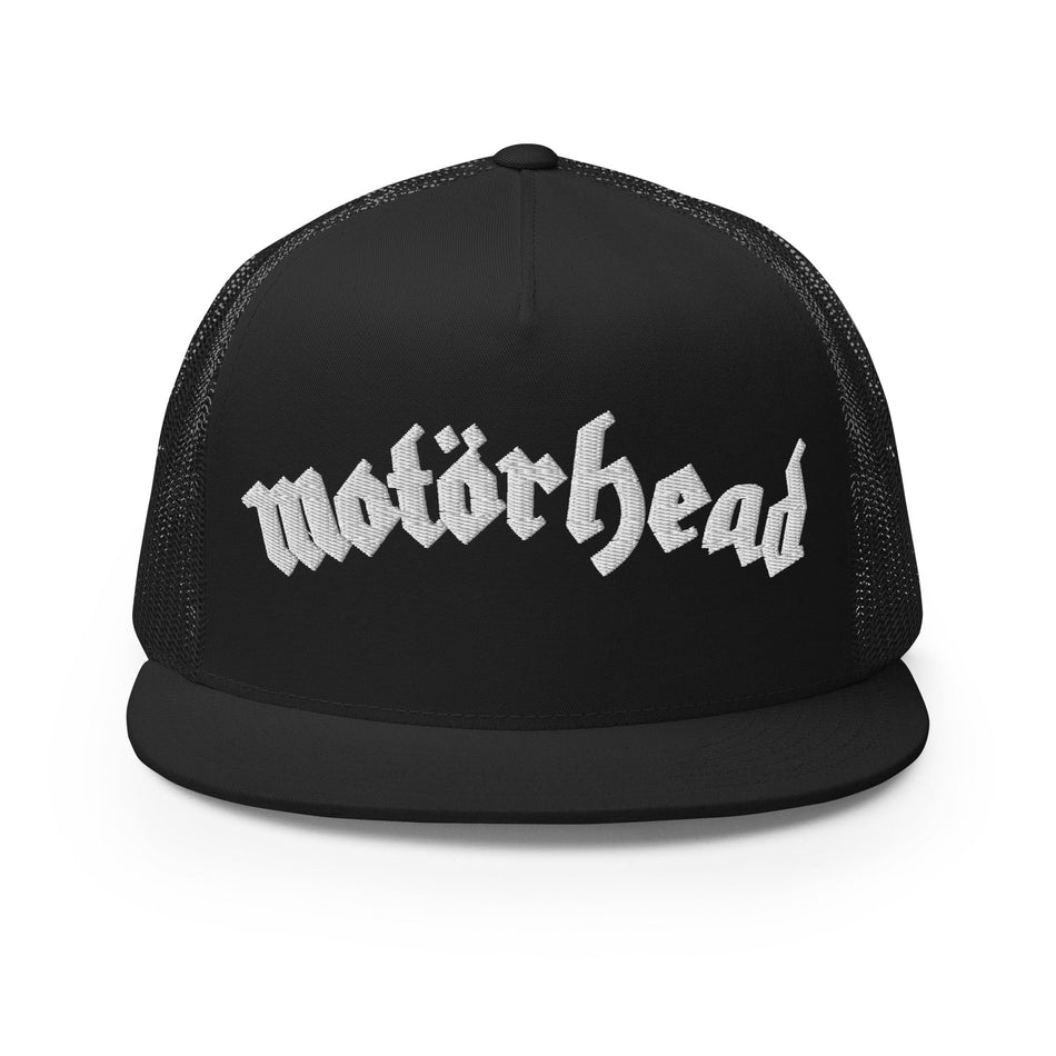 MerchMoment Motorhead Arched Logo Embroidered Trucker Hat