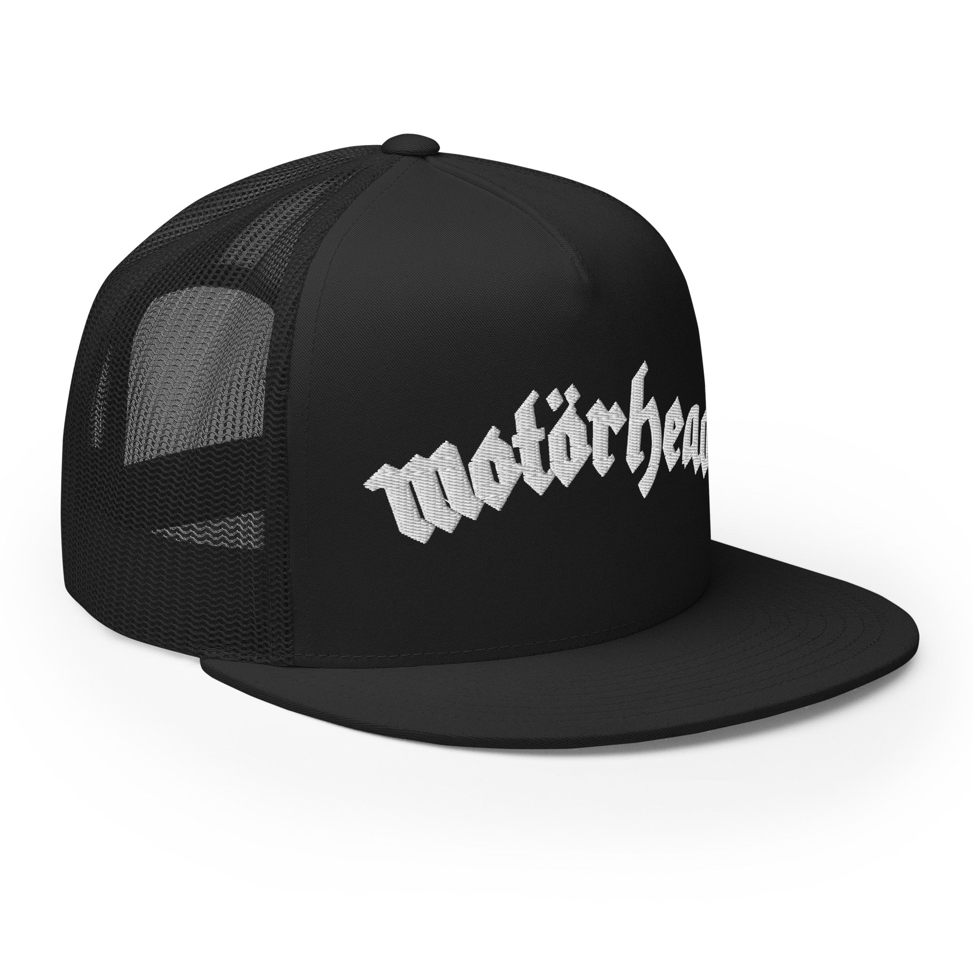 MerchMoment Motorhead Arched Logo Embroidered Trucker Hat