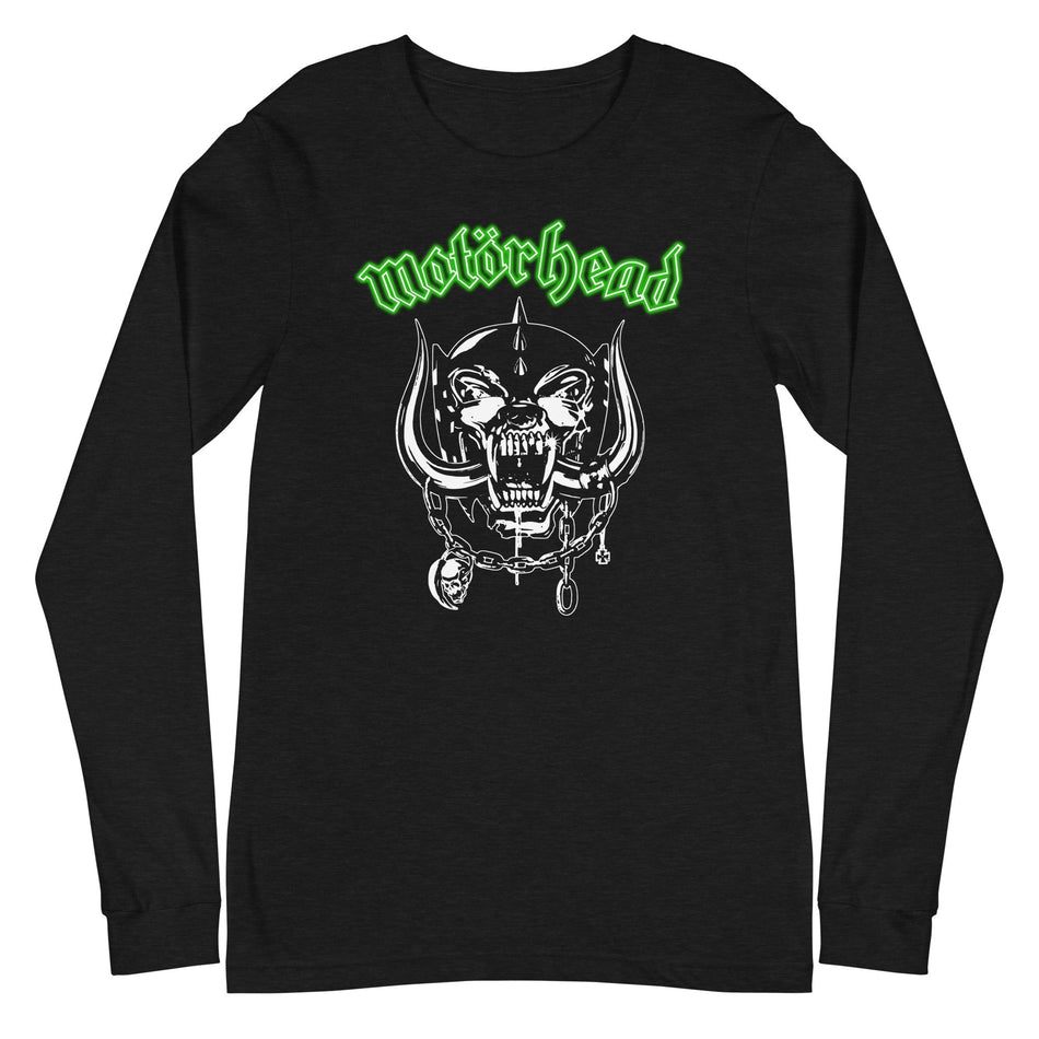 MerchMoment Motorhead - Green Logo Long Sleeve T-Shirt Black