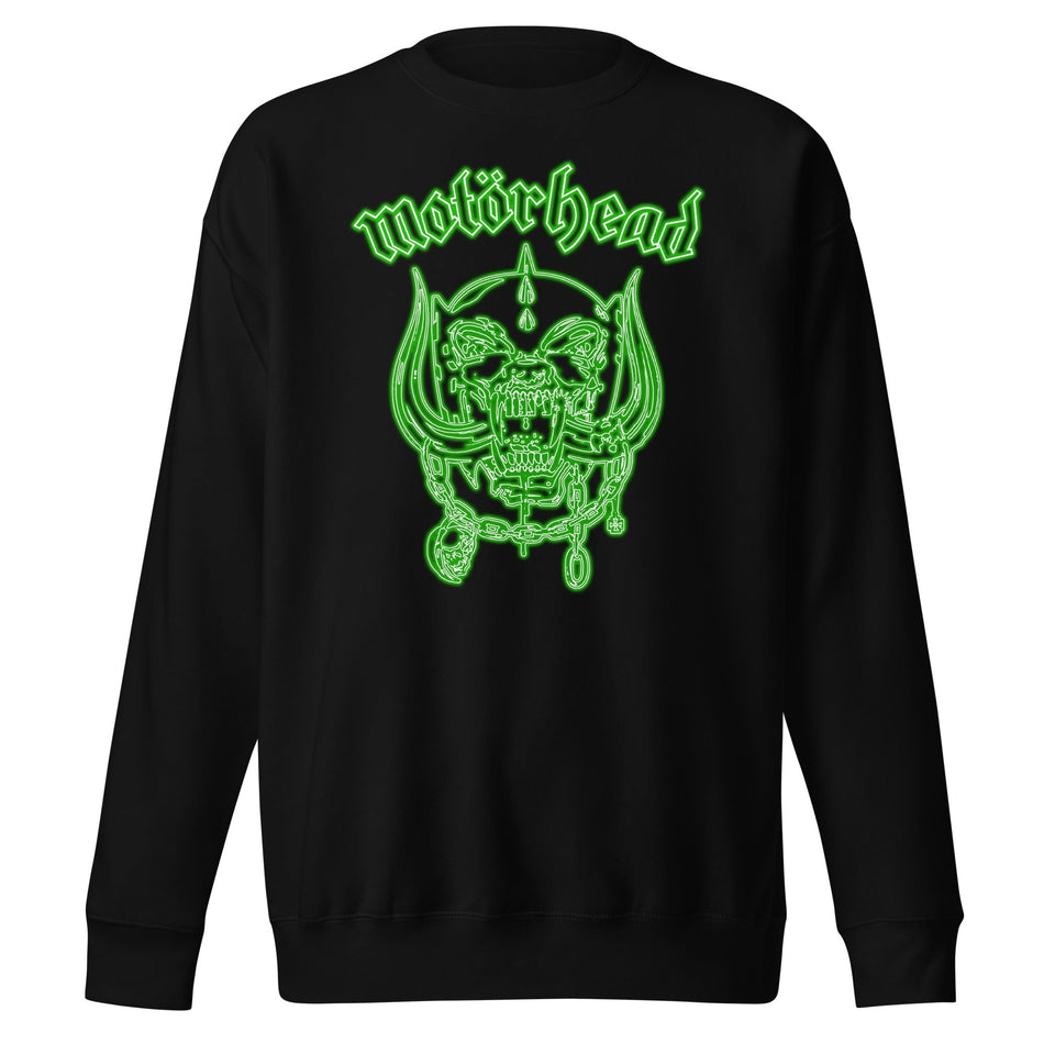MerchMoment Motorhead - Neon Green Warpig Sweatshirt Black