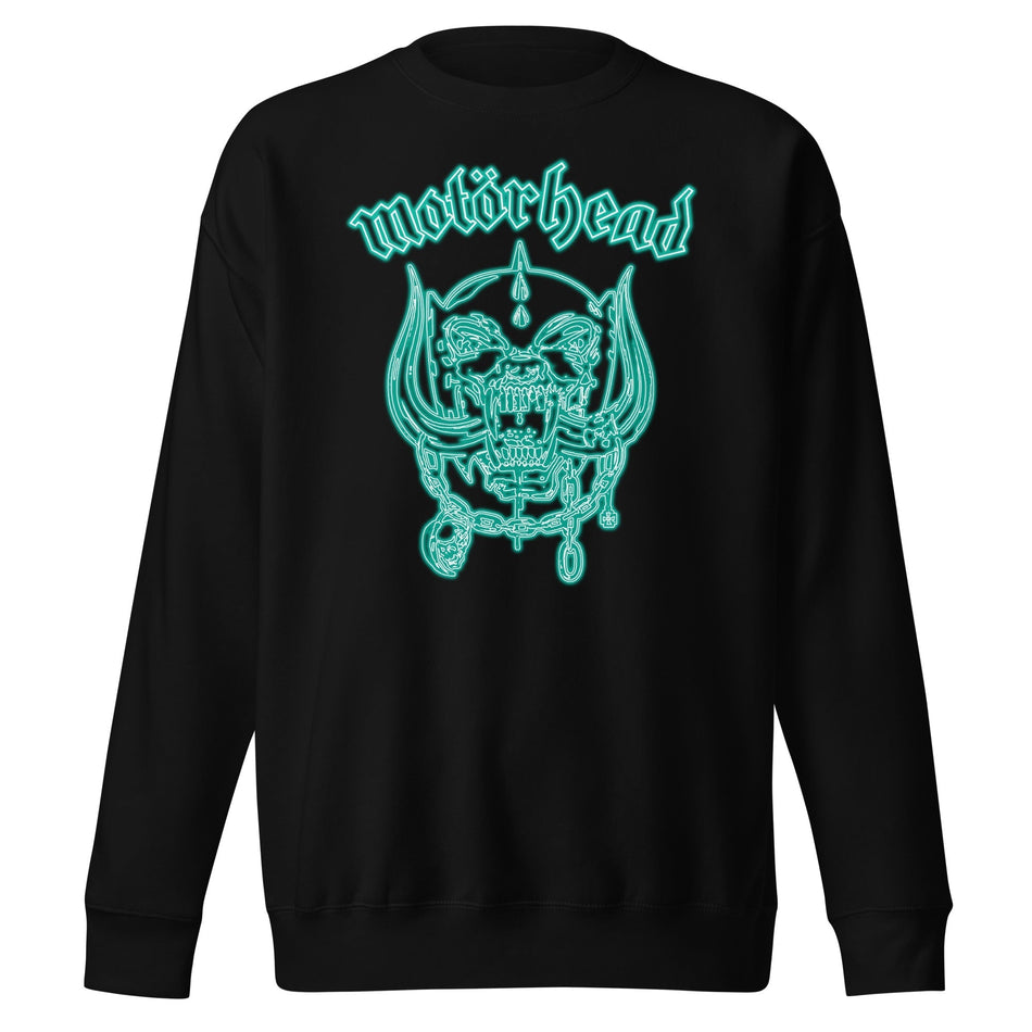 MerchMoment Motorhead - Neon Teal Warpig Sweatshirt Black