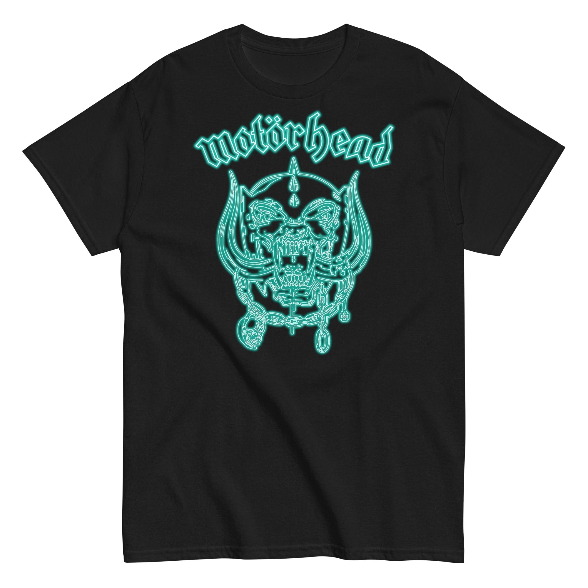 MerchMoment Motorhead - Neon Teal Warpig T-Shirt Black