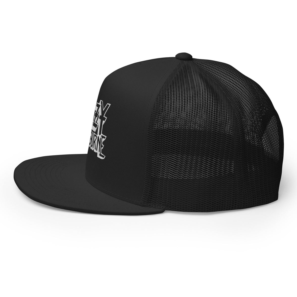 MerchMoment Ozzy Osborne White Logo Embroidered Trucker Hat