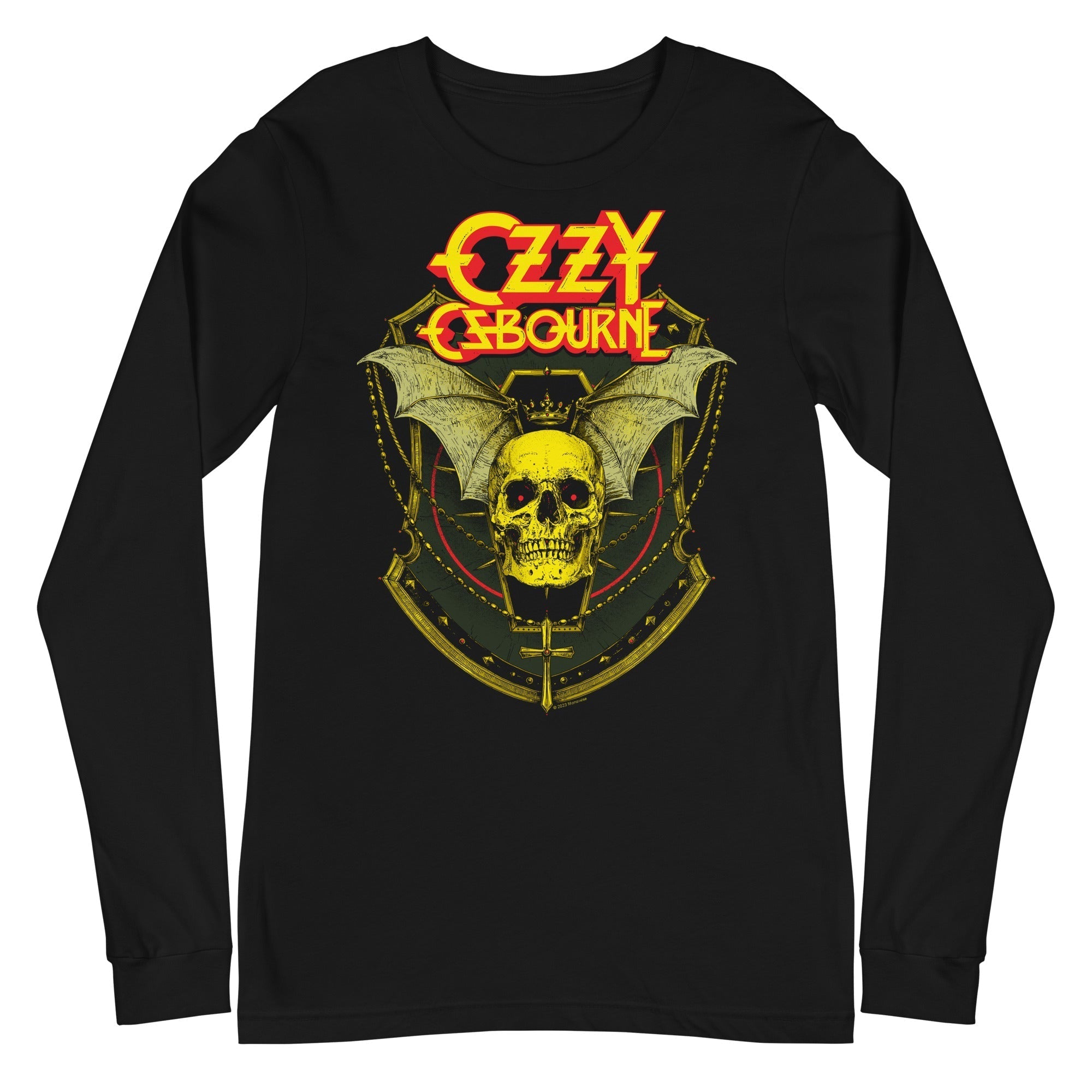 MerchMoment Ozzy Osbourne - Bat Skull Long Sleeve T-Shirt Black