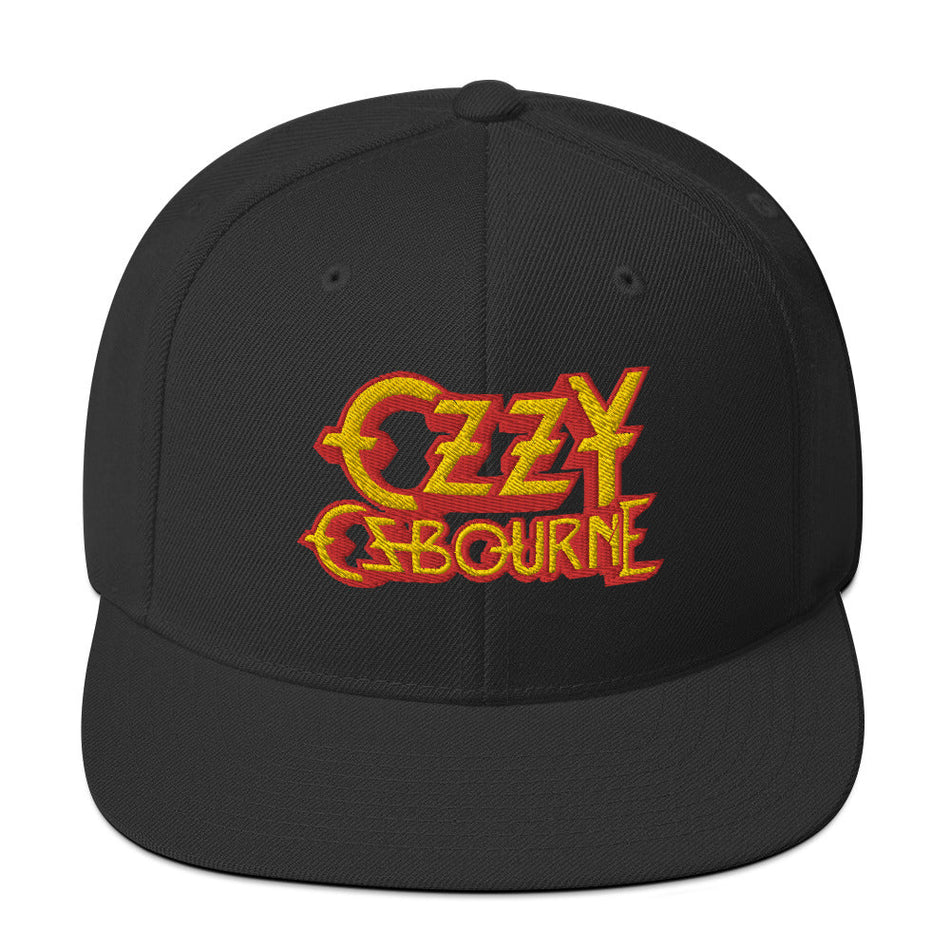 MerchMoment Ozzy Osbourne Black Embroidered Snapback Hat