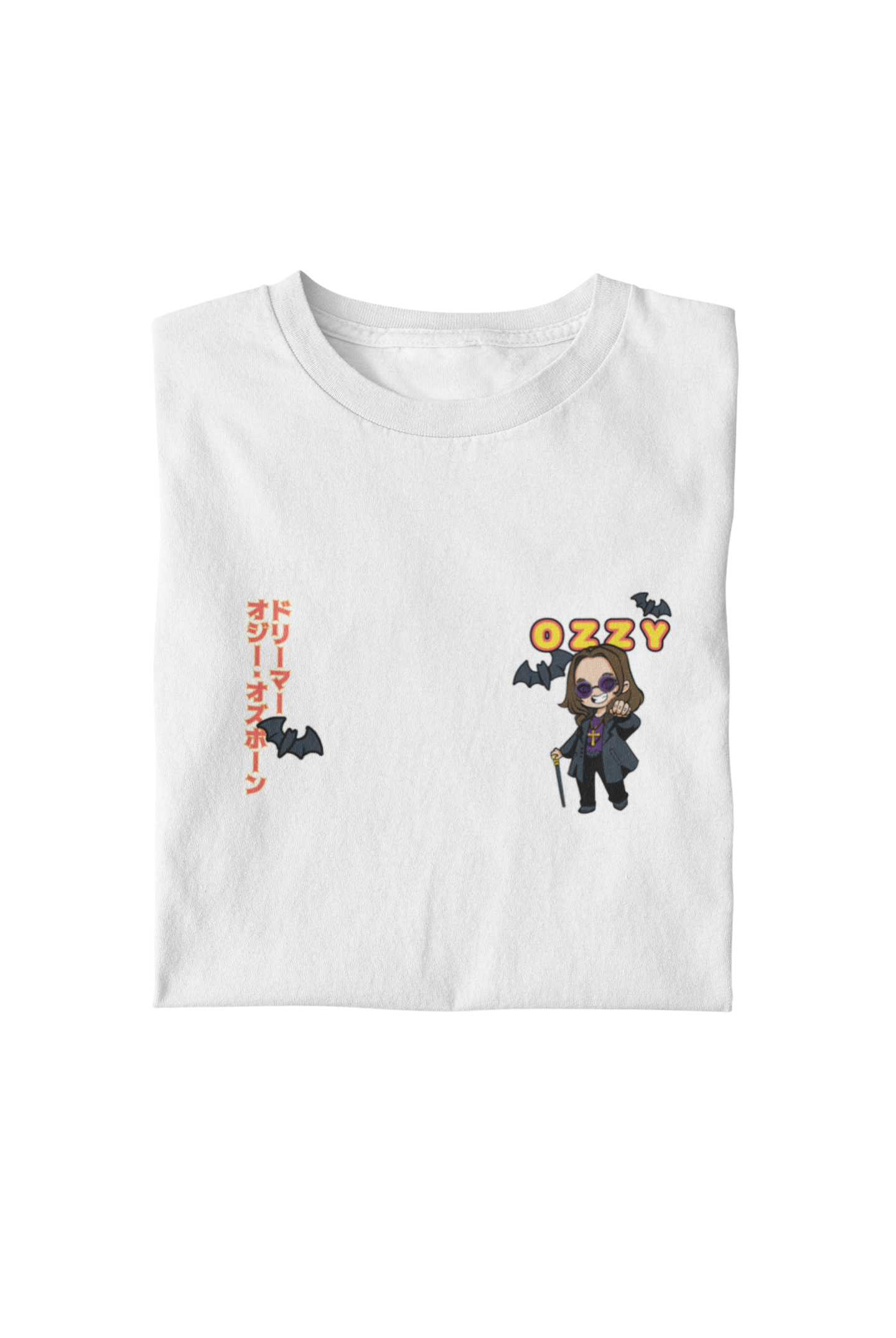 MerchMoment Ozzy Osbourne - Cartoon Logo T-Shirt White