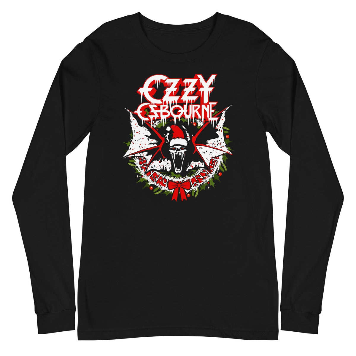 MerchMoment Ozzy Osbourne - Christmas Long Sleeve T-Shirt Black