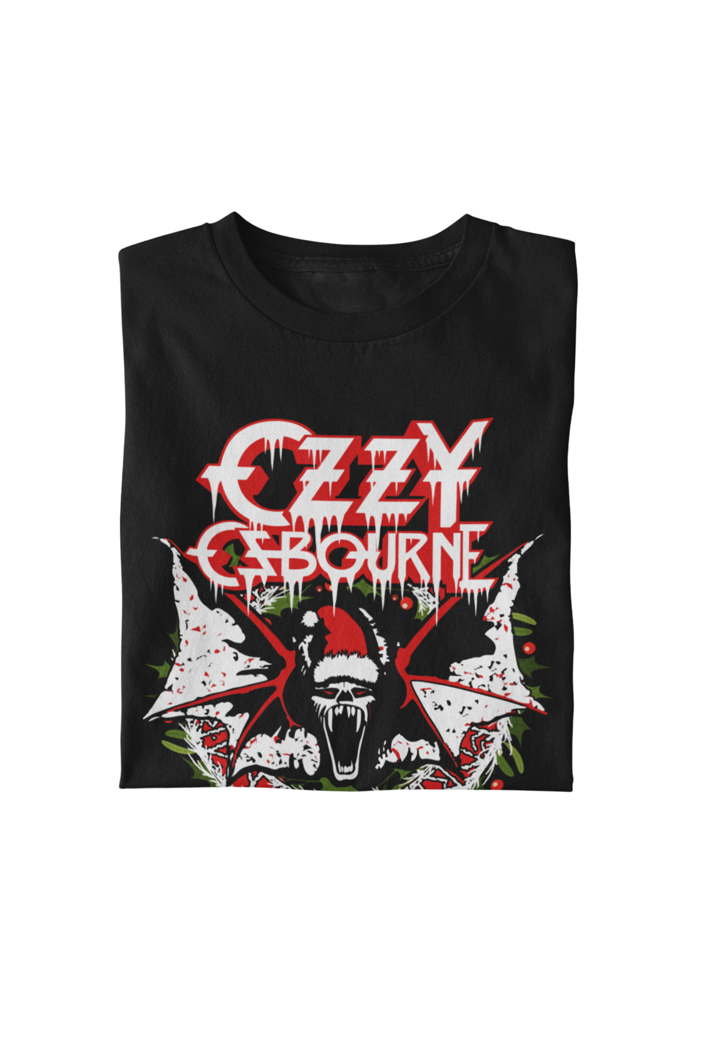 MerchMoment Ozzy Osbourne - Christmas T-Shirt Black
