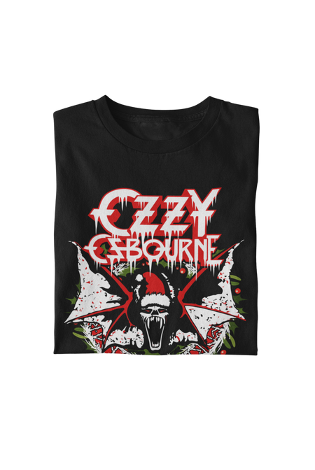 MerchMoment Ozzy Osbourne - Christmas T-Shirt Black