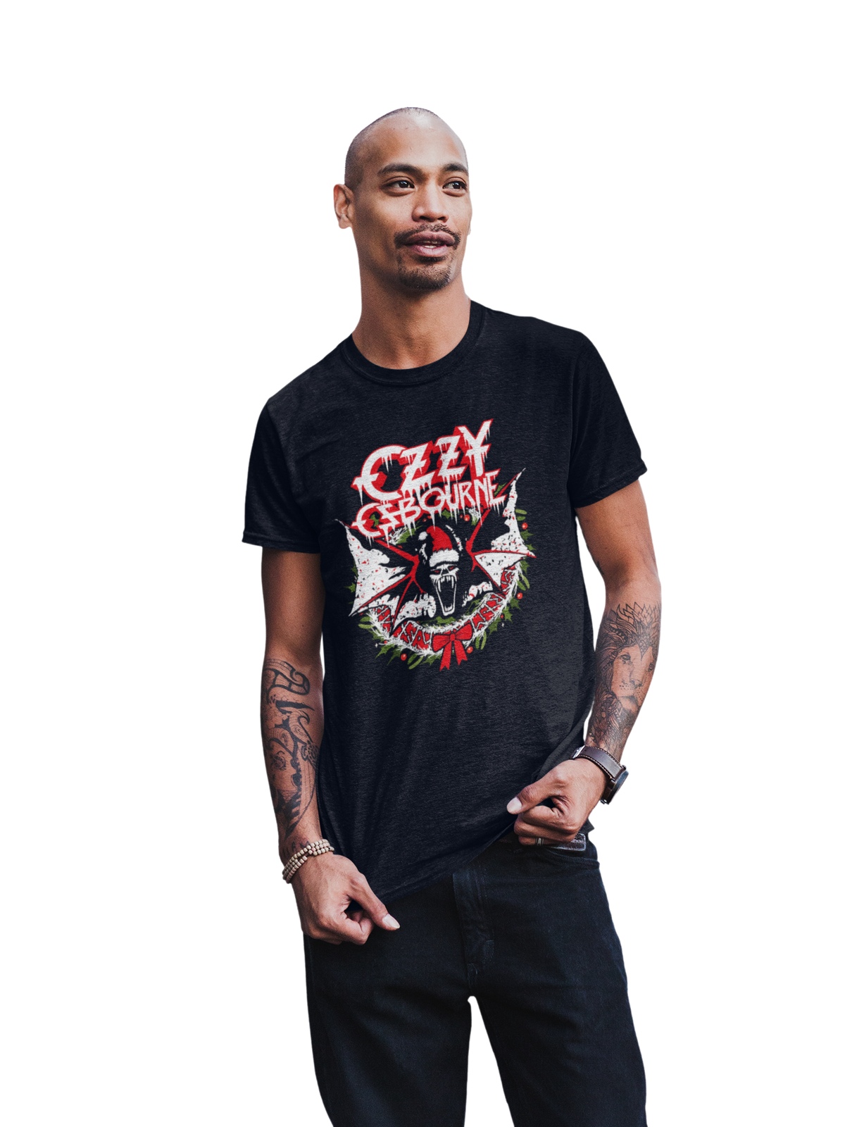 MerchMoment Ozzy Osbourne - Christmas T-Shirt Black