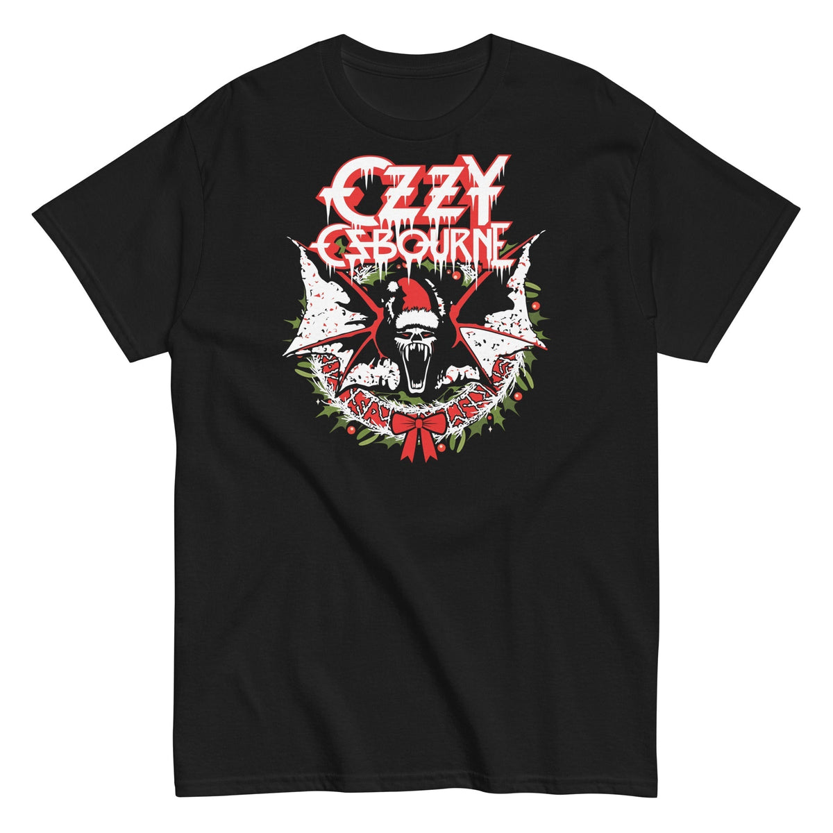 MerchMoment Ozzy Osbourne - Christmas T-Shirt Black